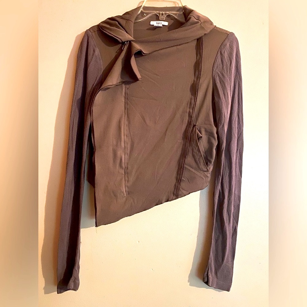 Bar lll Asymmetrical Brown & Gray (Mixed Medium) Mini Jacket Size XS